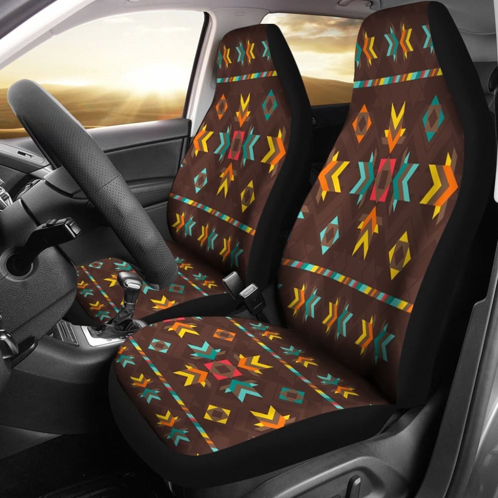 Brown Pattern Native Car Seat Cover 093223 - YourCarButBetter