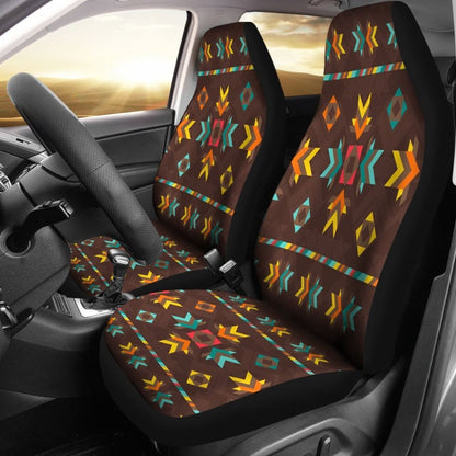 Brown Pattern Native Car Seat Cover 093223 - YourCarButBetter