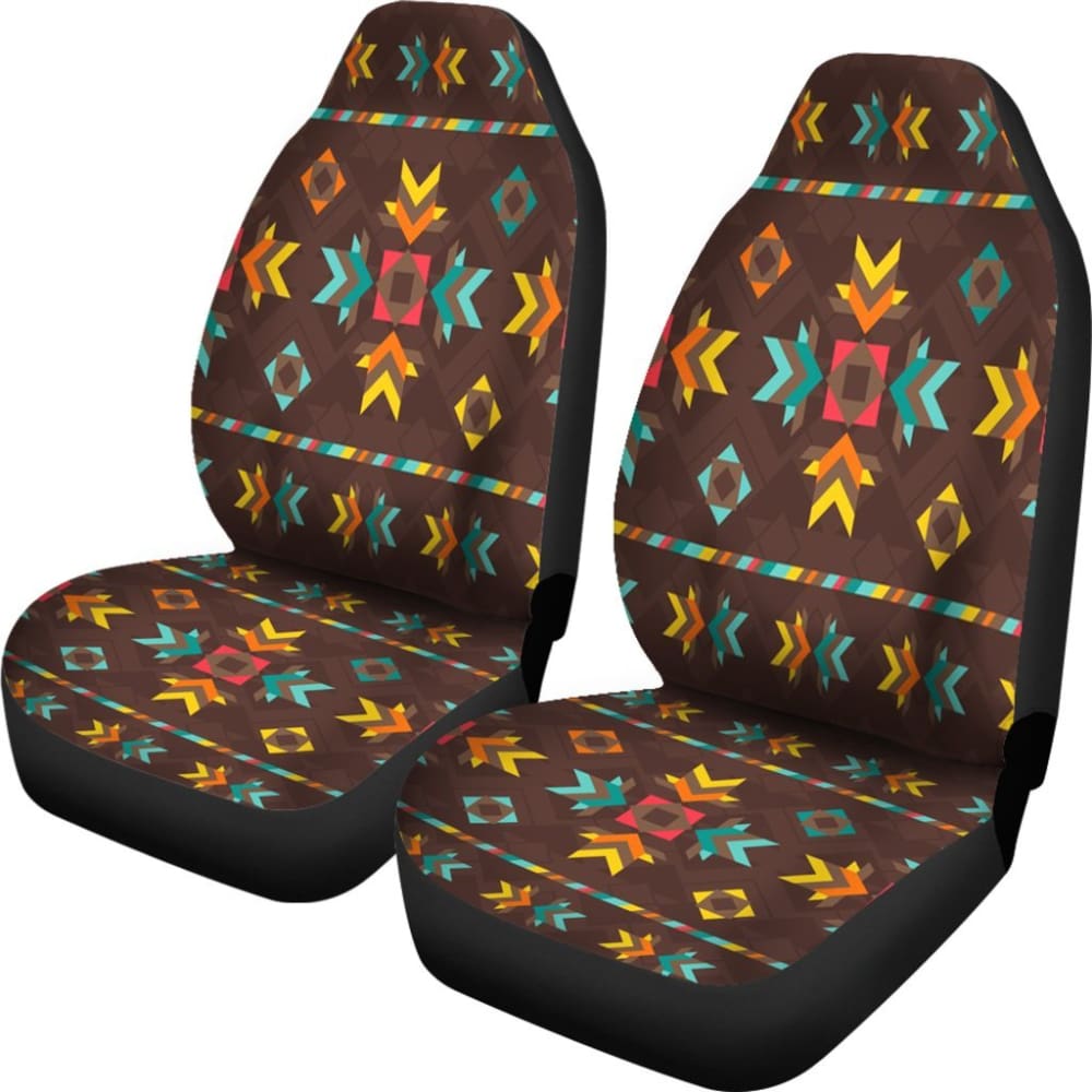 Brown Pattern Native Car Seat Cover 093223 - YourCarButBetter