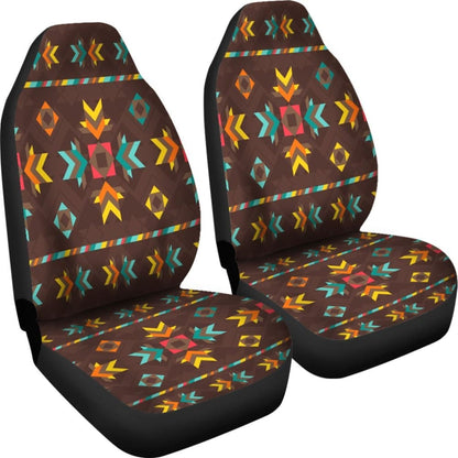Brown Pattern Native Car Seat Cover 093223 - YourCarButBetter