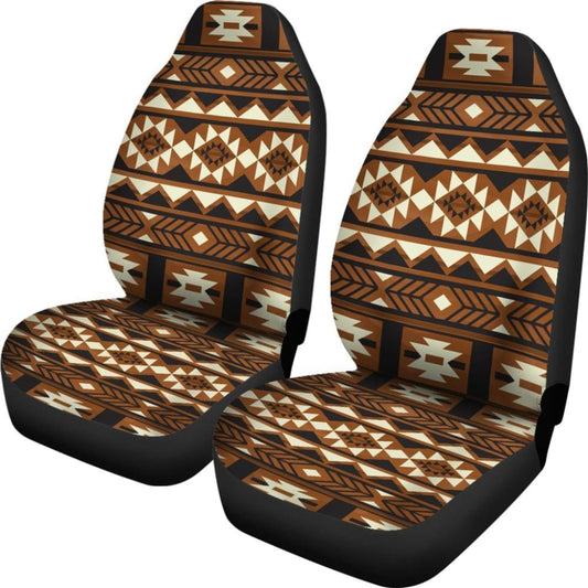Brown Pattern Native Car Seat Covers 093223 - YourCarButBetter
