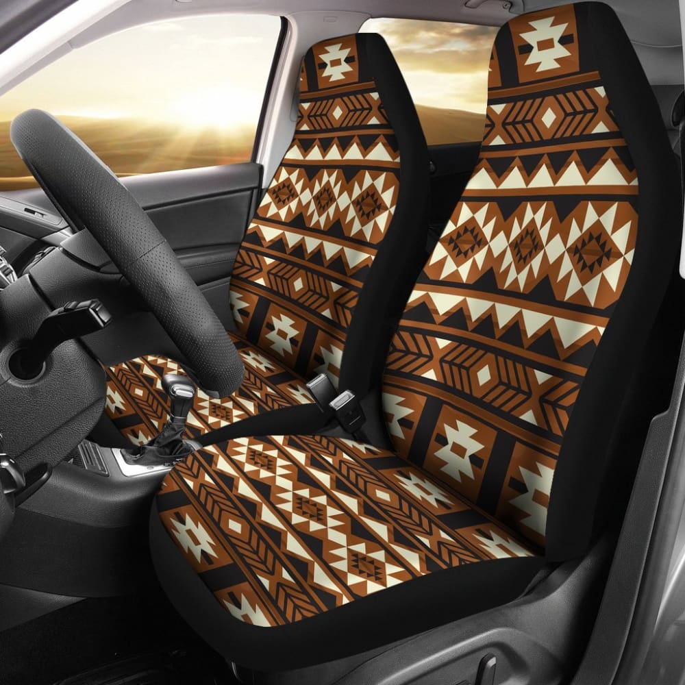 Brown Pattern Native Car Seat Covers 093223 - YourCarButBetter