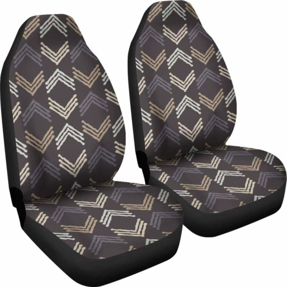 Brown Tan Gray White Boho Ethnic Car Seat Covers 105905 - YourCarButBetter