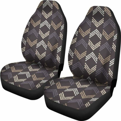 Brown Tan Gray White Boho Ethnic Car Seat Covers 105905 - YourCarButBetter