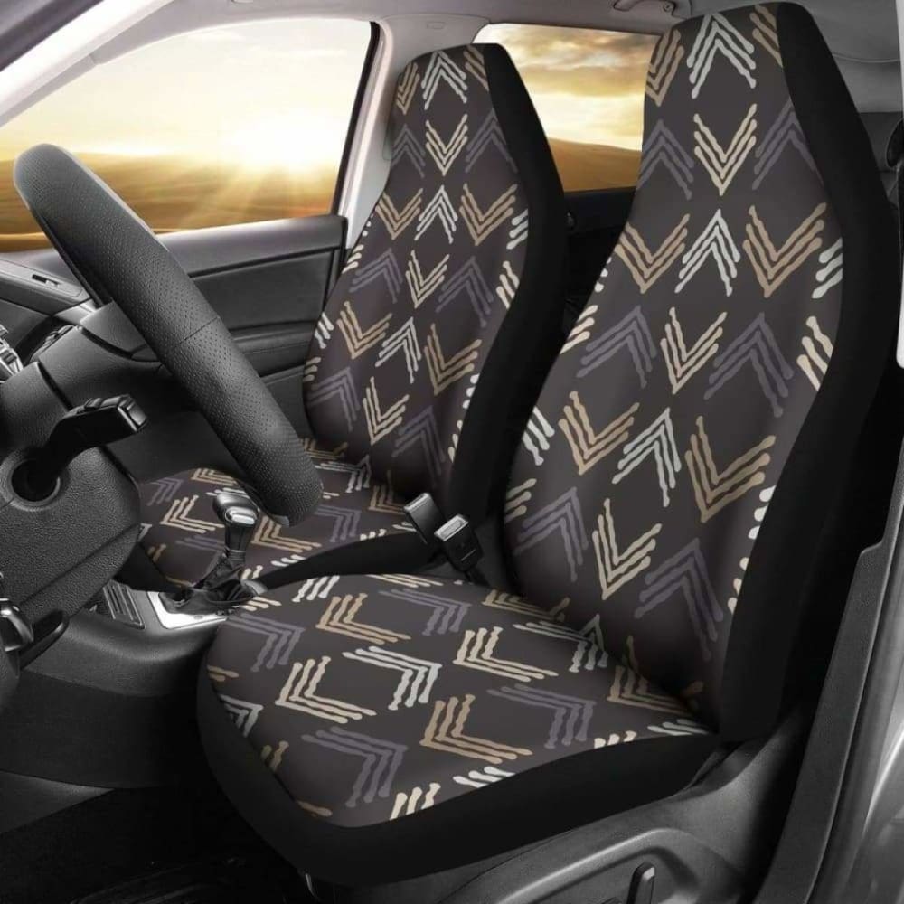 Brown Tan Gray White Boho Ethnic Car Seat Covers 105905 - YourCarButBetter