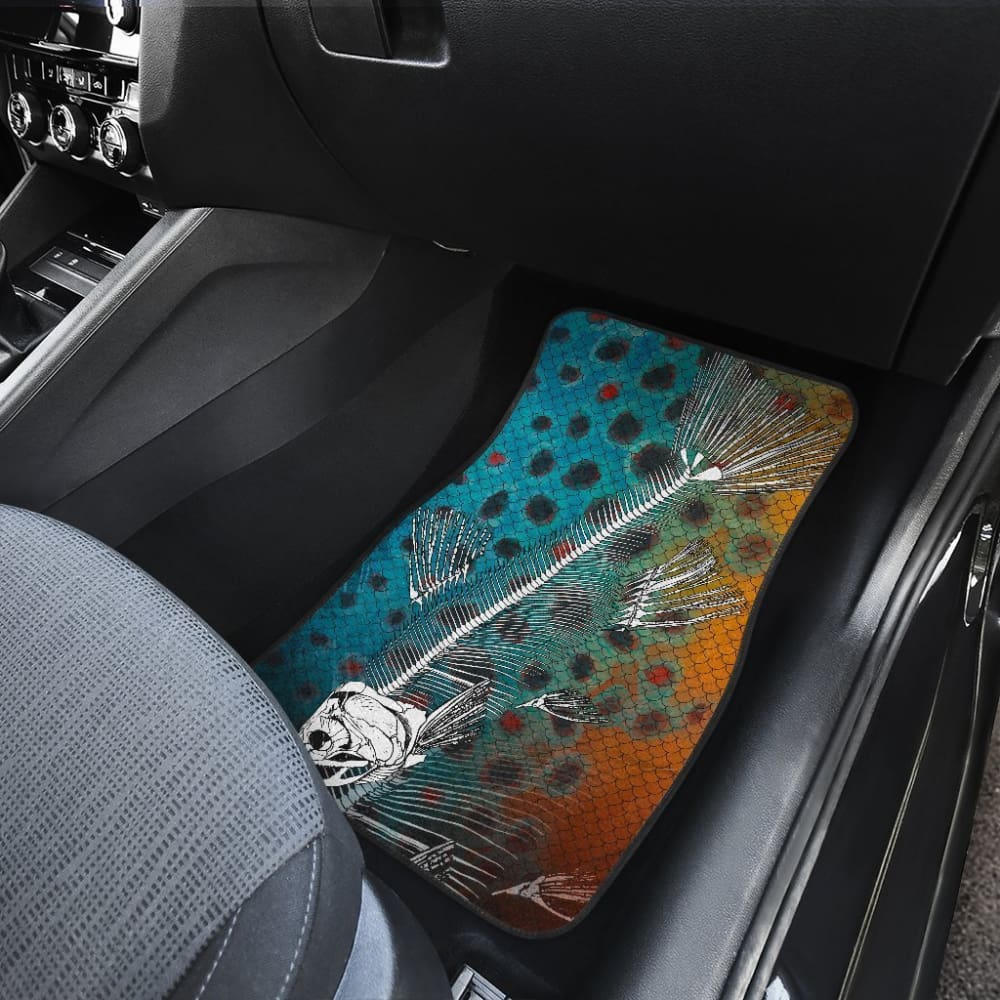 Brown Trout Bones And Skin Pattern Fishing Car Floor Mats 182417 - YourCarButBetter