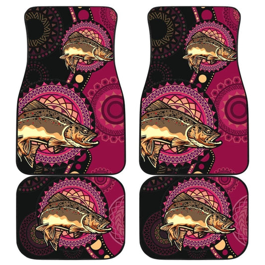 Brown Trout Ethnic Pattern Fishing Car Floor Mats 182417 - YourCarButBetter