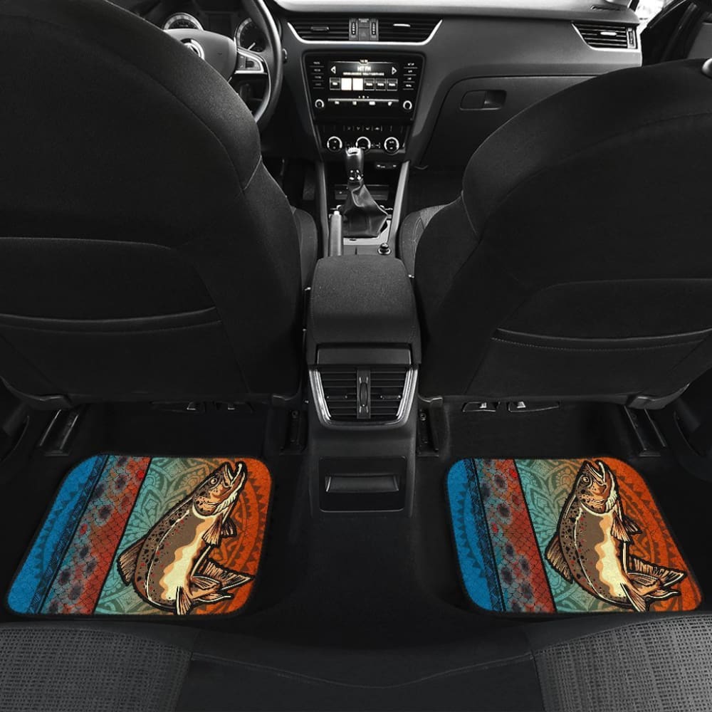 Brown Trout Fish Scale Pattern Fishing Car Floor Mats 182417 - YourCarButBetter