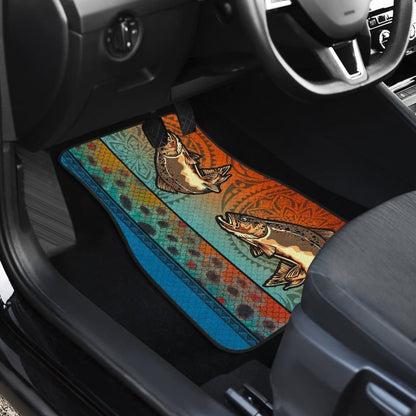 Brown Trout Fish Scale Pattern Fishing Car Floor Mats 182417 - YourCarButBetter