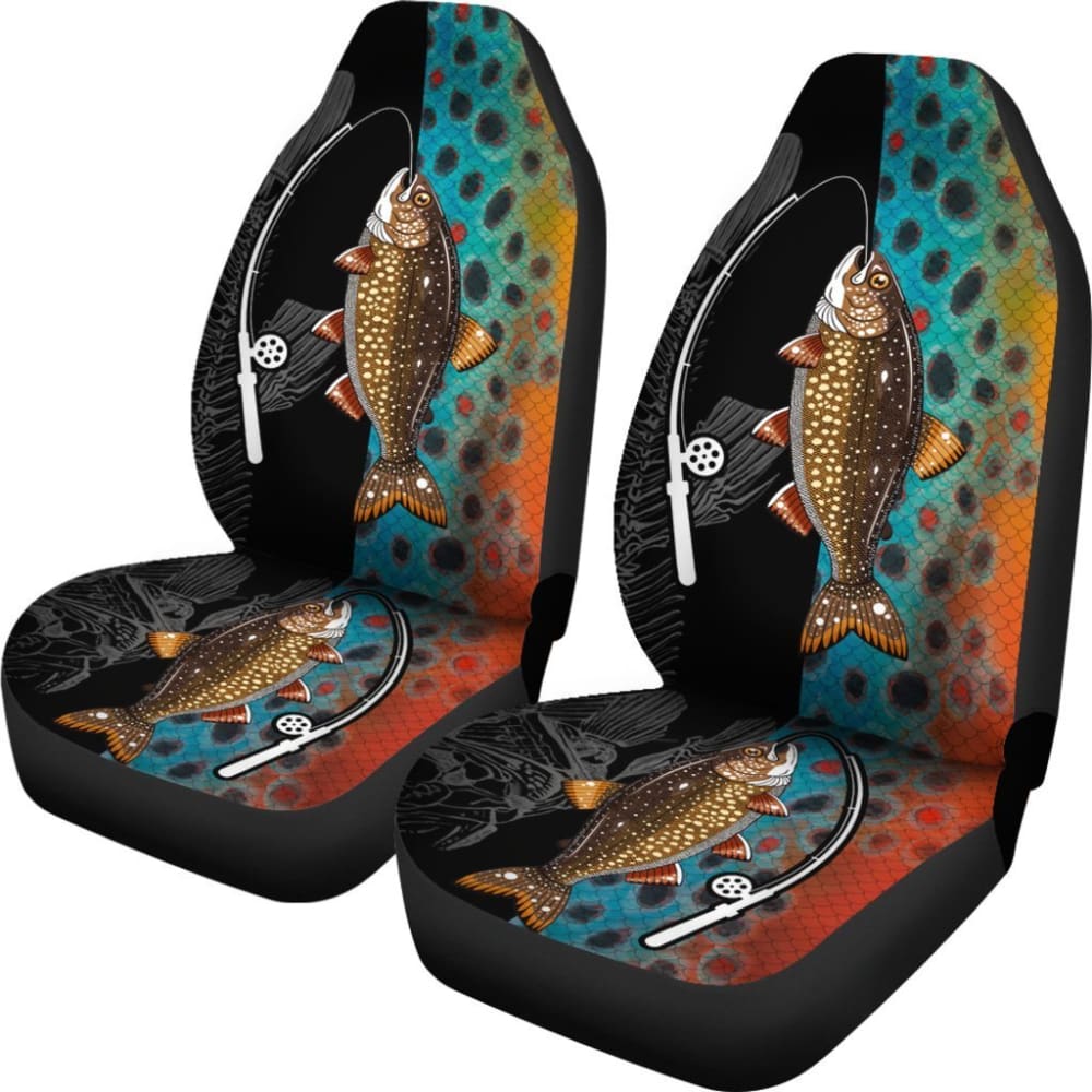 Brown Trout Fishing Car Seat Covers 182417 - YourCarButBetter