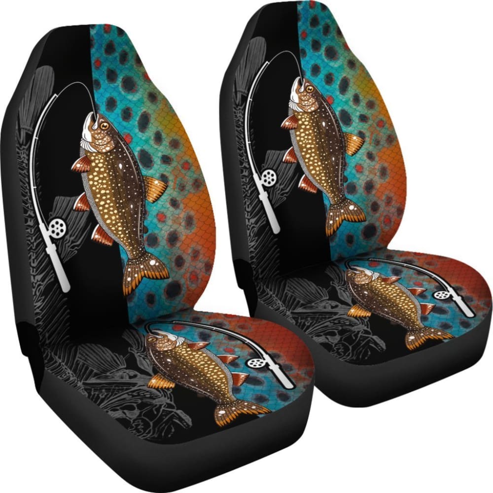 Brown Trout Fishing Car Seat Covers 182417 - YourCarButBetter