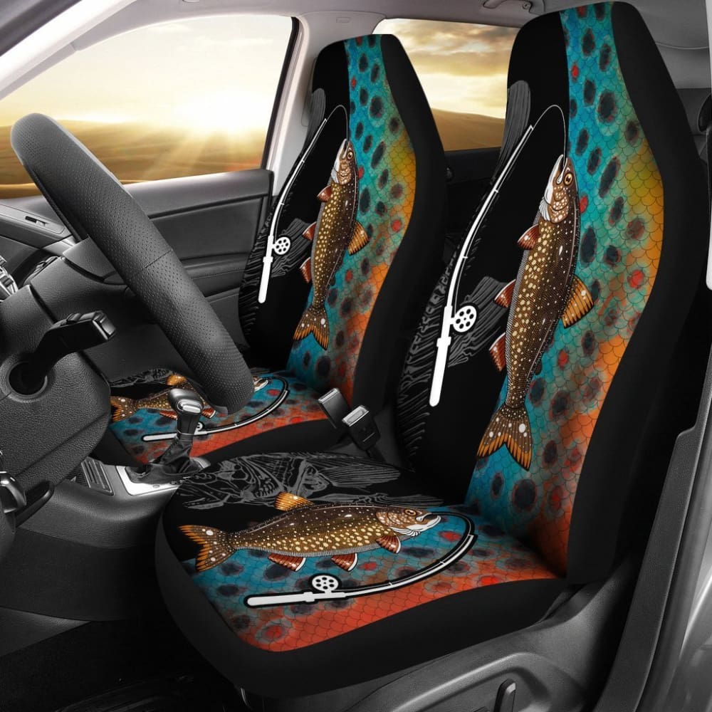 Brown Trout Fishing Car Seat Covers 182417 - YourCarButBetter