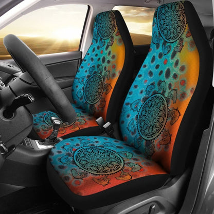 Brown Trout Mandala Pattern Fishing Car Seat Covers 182417 - YourCarButBetter
