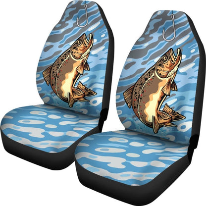 Brown Trout On The Water Fishing Car Seat Covers 182417 - YourCarButBetter