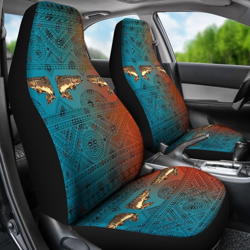 Brown Trout Skin Color Boho Pattern Fishing Car Seat Covers 182417 - YourCarButBetter
