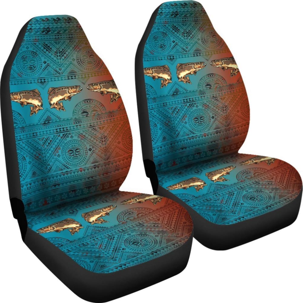 Brown Trout Skin Color Boho Pattern Fishing Car Seat Covers 182417 - YourCarButBetter