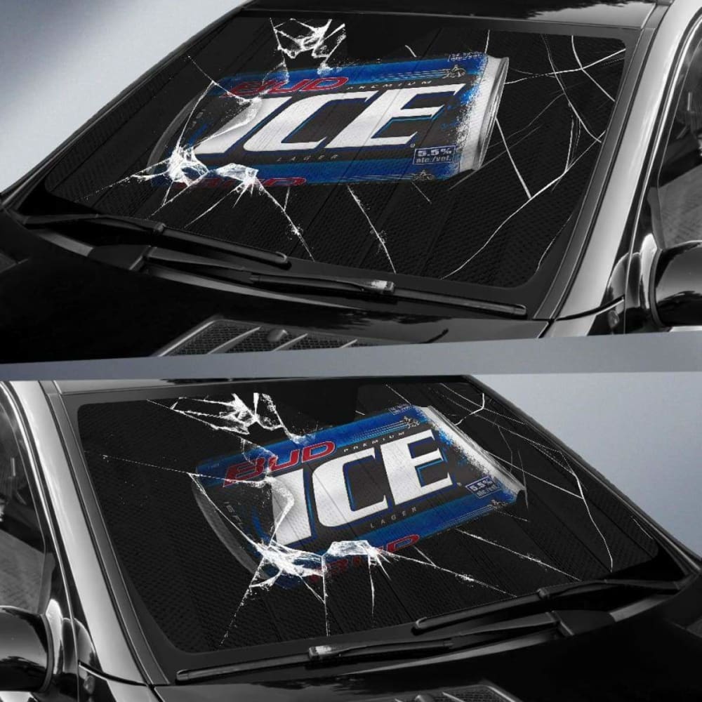 Bud Ice Auto Sun Shade Car Sun Visor Funny For Beer Lover 102507 - YourCarButBetter