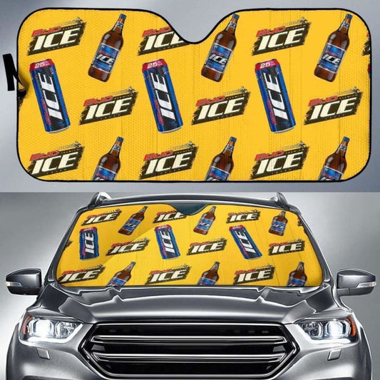Bud Ice Car Sun Shade Auto Sun Visor For Beer Lover 102507 - YourCarButBetter