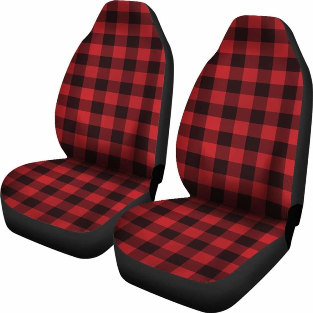 Buffalo Plaid Car Seat Covers Red Black 105905 - YourCarButBetter