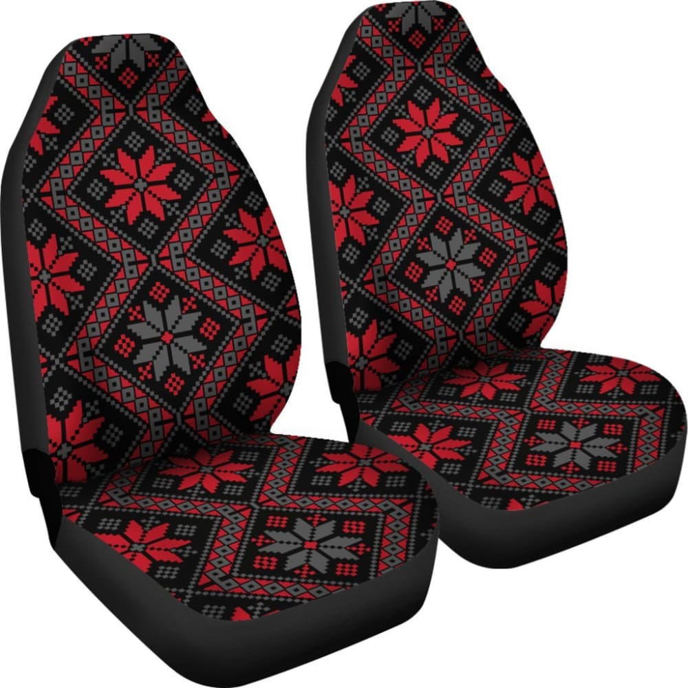 Bulgarian Boho Chic Red Star Flower Car Seat Covers 101819 - YourCarButBetter