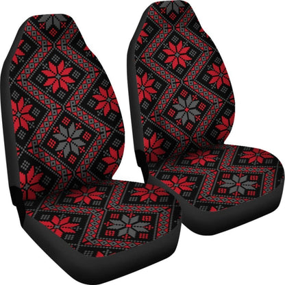 Bulgarian Boho Chic Red Star Flower Car Seat Covers 101819 - YourCarButBetter