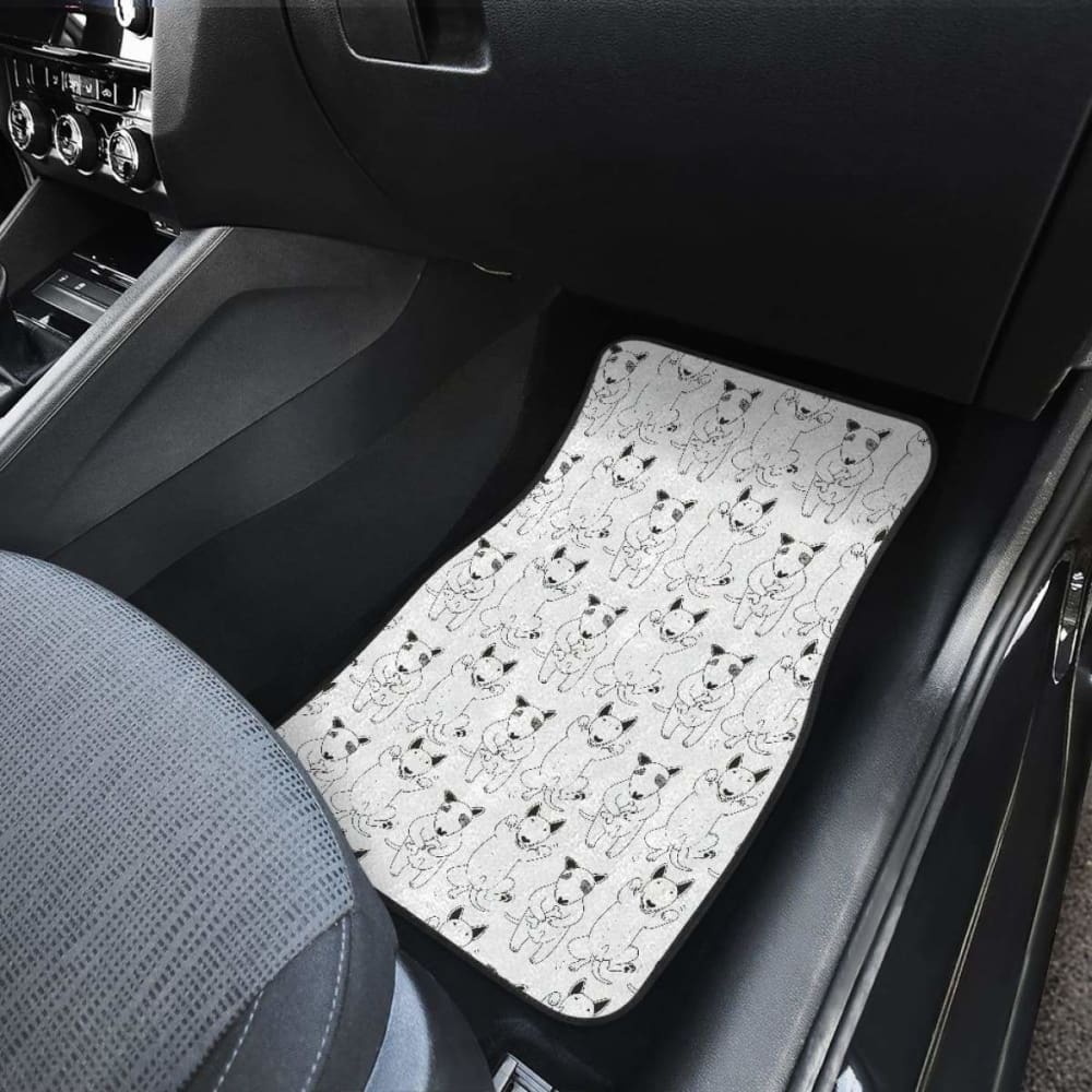 Bull Terrier Pattern Print Design 02 Front And Back Car Mats 110424 - YourCarButBetter