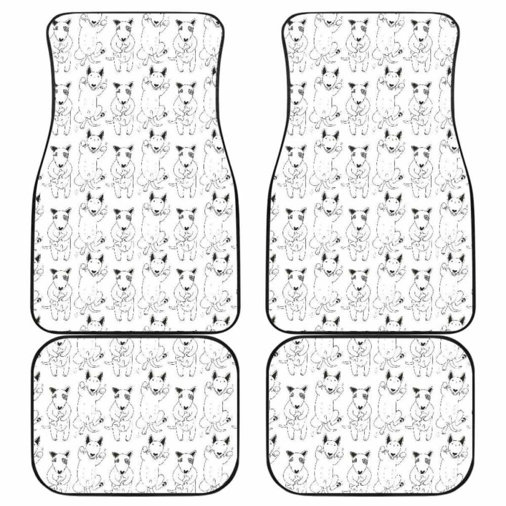 Bull Terrier Pattern Print Design 02 Front And Back Car Mats 110424 - YourCarButBetter