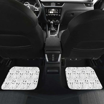Bull Terrier Pattern Print Design 02 Front And Back Car Mats 110424 - YourCarButBetter