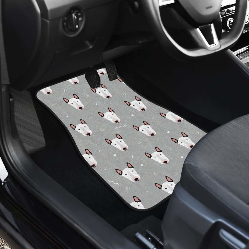 Bull Terrier Pattern Print Design 05 Front And Back Car Mats 110424 - YourCarButBetter