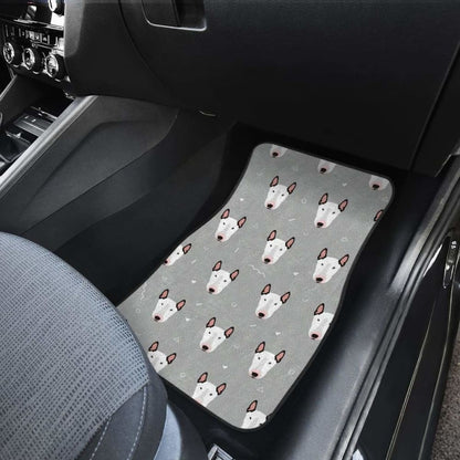 Bull Terrier Pattern Print Design 05 Front And Back Car Mats 110424 - YourCarButBetter
