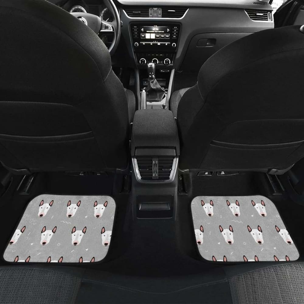 Bull Terrier Pattern Print Design 05 Front And Back Car Mats 110424 - YourCarButBetter