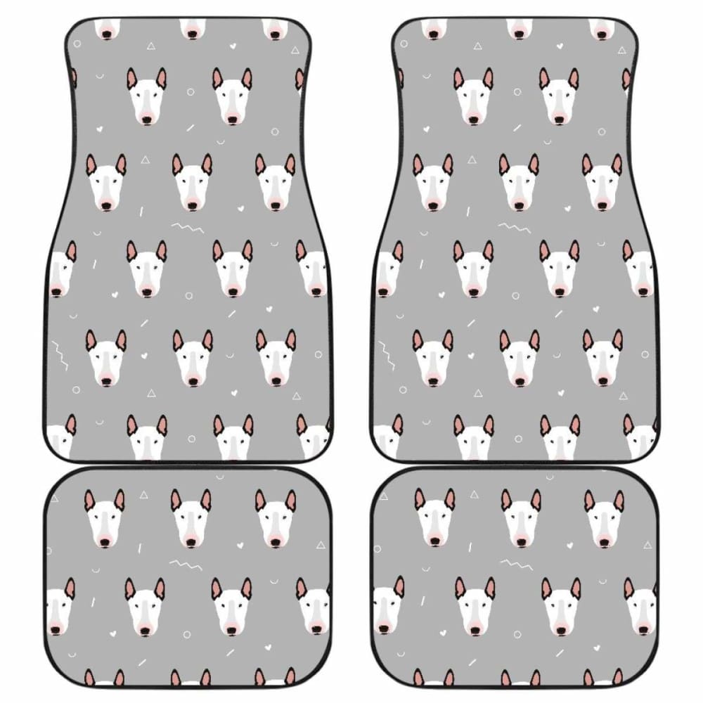 Bull Terrier Pattern Print Design 05 Front And Back Car Mats 110424 - YourCarButBetter