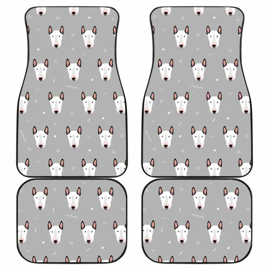 Bull Terrier Pattern Print Design 05 Front And Back Car Mats 110424 - YourCarButBetter