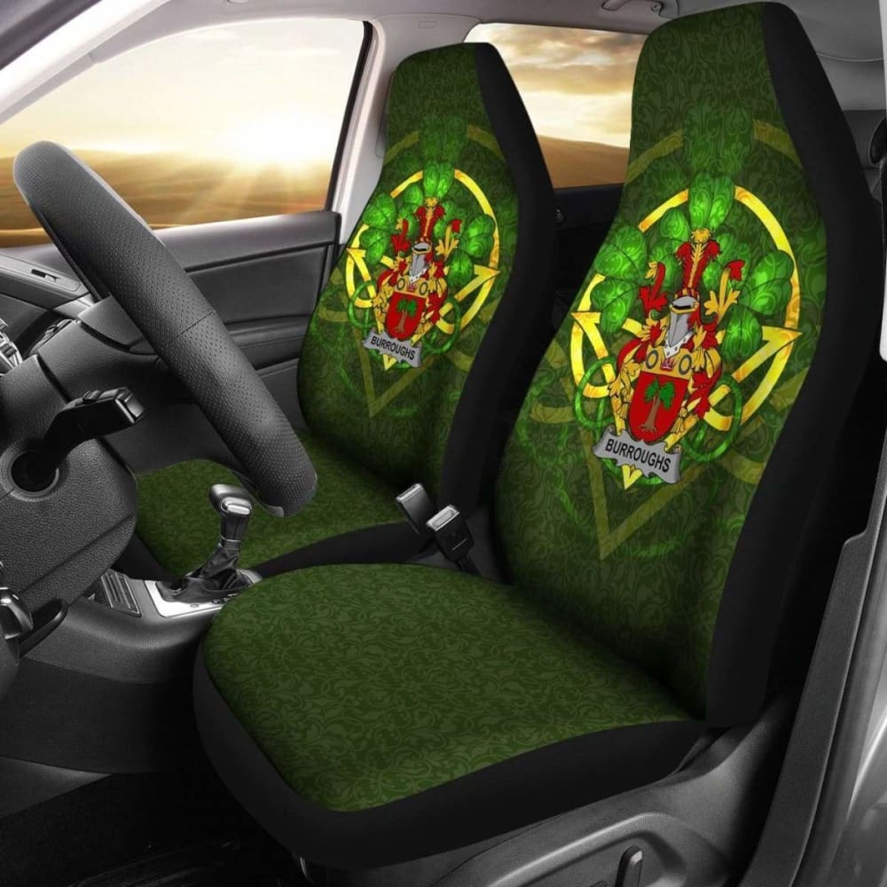 Burroughs Ireland Car Seat Cover Celtic Shamrock (Set Of Two) 154230 - YourCarButBetter