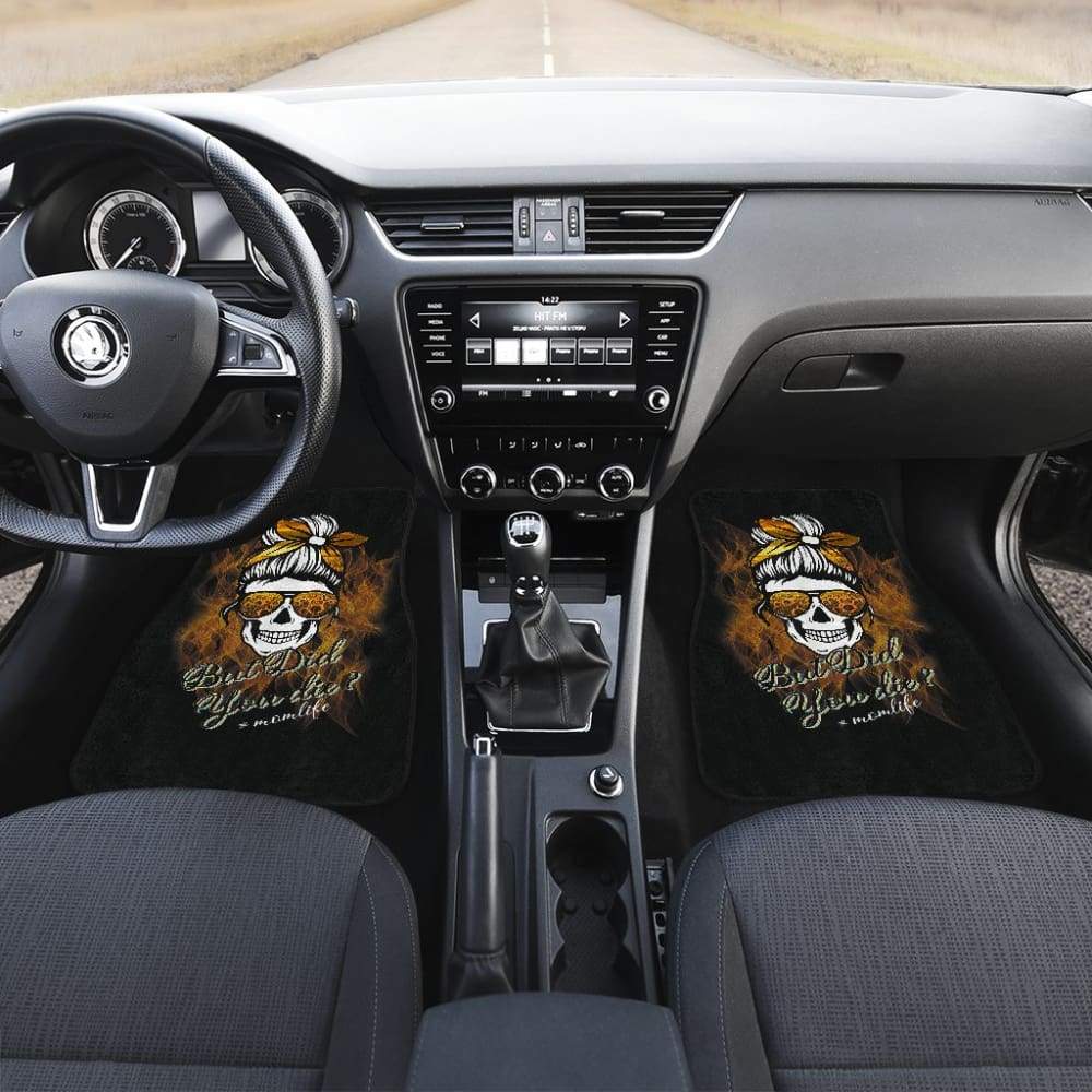 But Did You Die Mom Life Skull Bandana Sunflower Lovers Car Floor Mats 6 211503 - YourCarButBetter