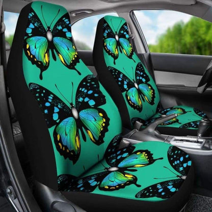 Butterfly Green Background Car Seat Covers 171204