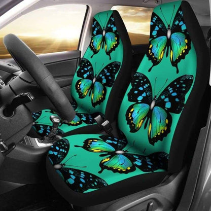 Butterfly Green Background Car Seat Covers 171204