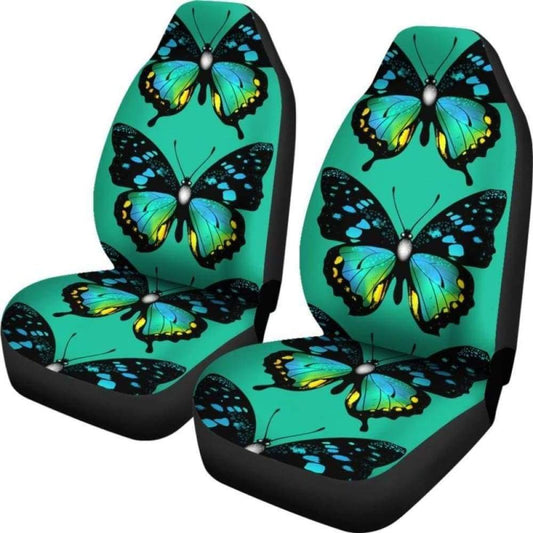 Butterfly Green Background Car Seat Covers 171204