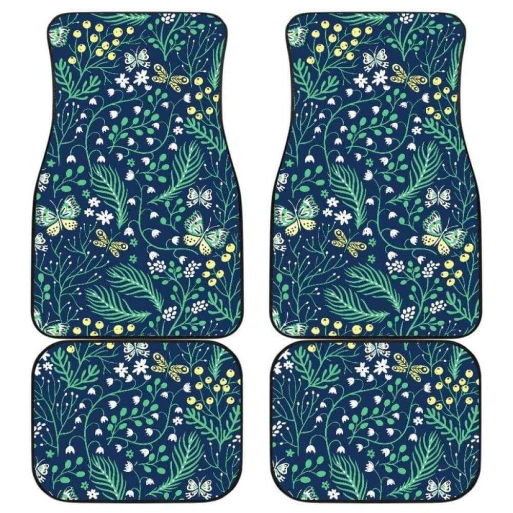 Butterfly Leaves Pattern Front And Back Car Mats 202905