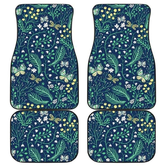 Butterfly Leaves Pattern Front And Back Car Mats 202905