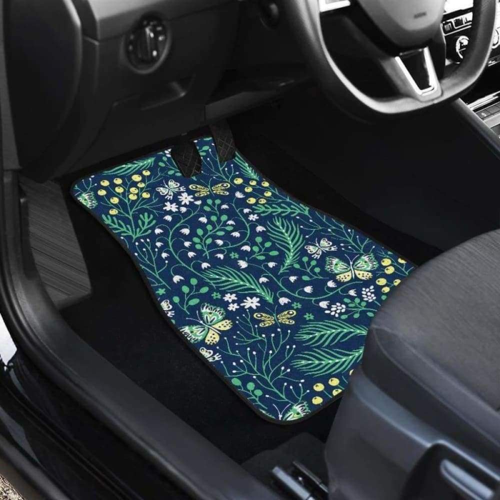 Butterfly Leaves Pattern Front And Back Car Mats 202905