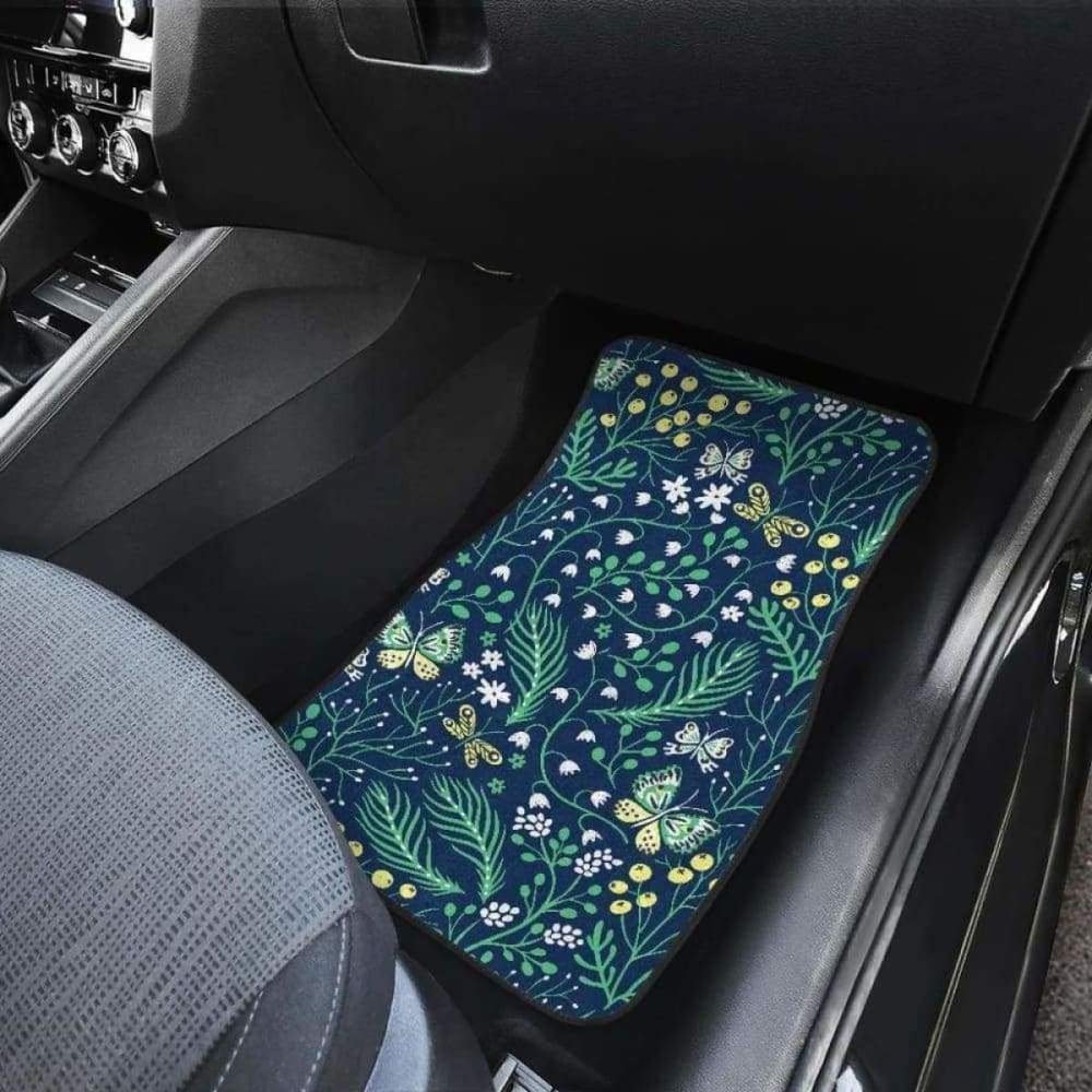 Butterfly Leaves Pattern Front And Back Car Mats 202905