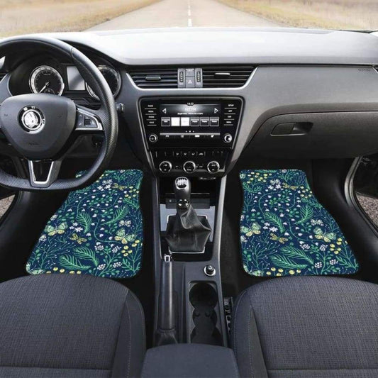 Butterfly Leaves Pattern Front And Back Car Mats 202905