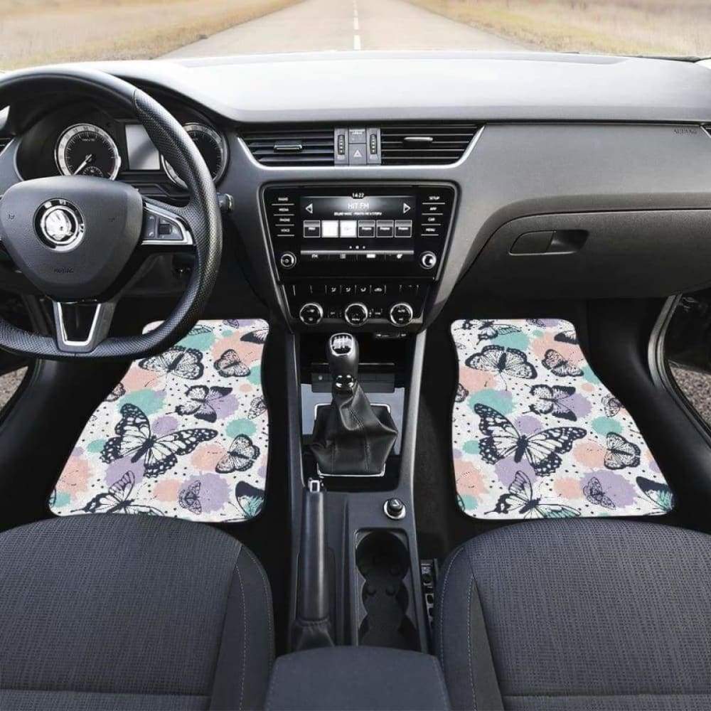Butterfly Pattern Front And Back Car Mats 202905