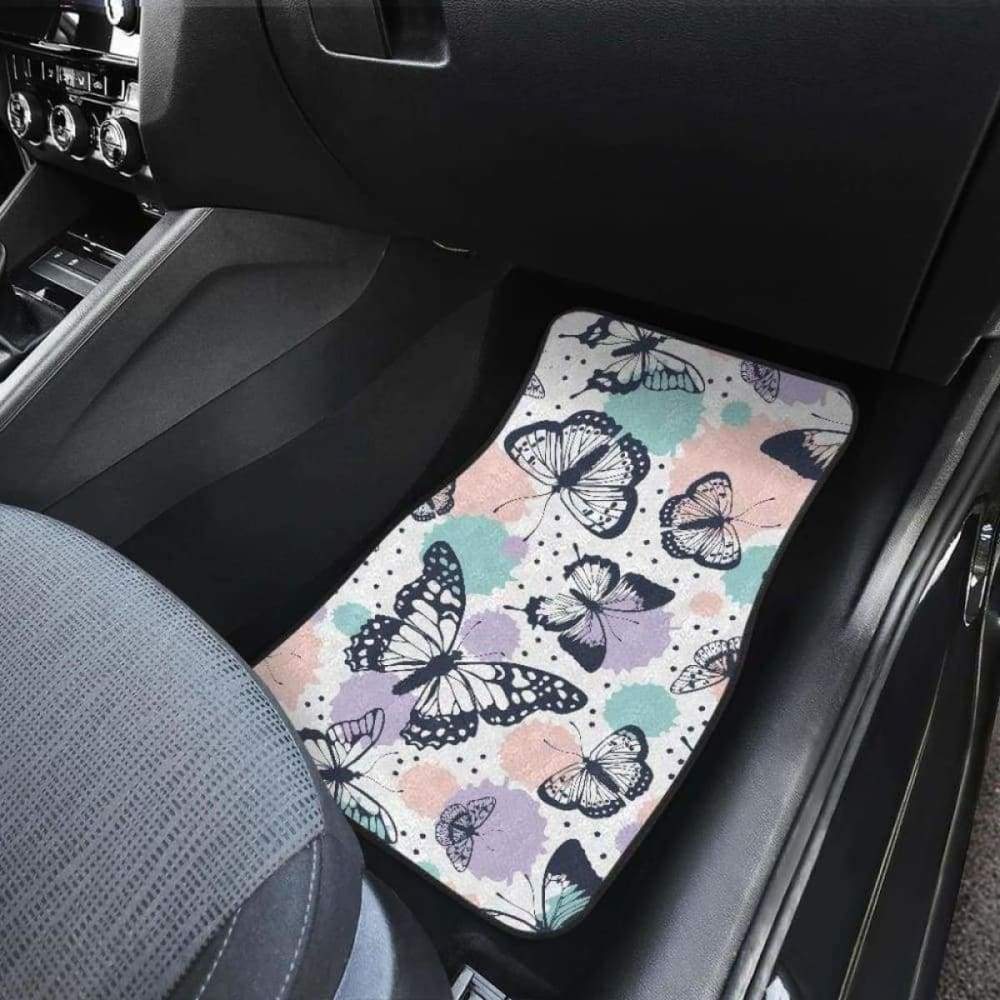Butterfly Pattern Front And Back Car Mats 202905