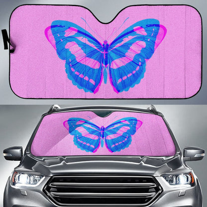 Butterfly Pink and Blue Car Auto Sun Shades 211301 - YourCarButBetter