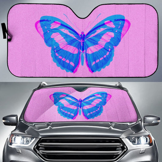 Butterfly Pink and Blue Car Auto Sun Shades 211301 - YourCarButBetter