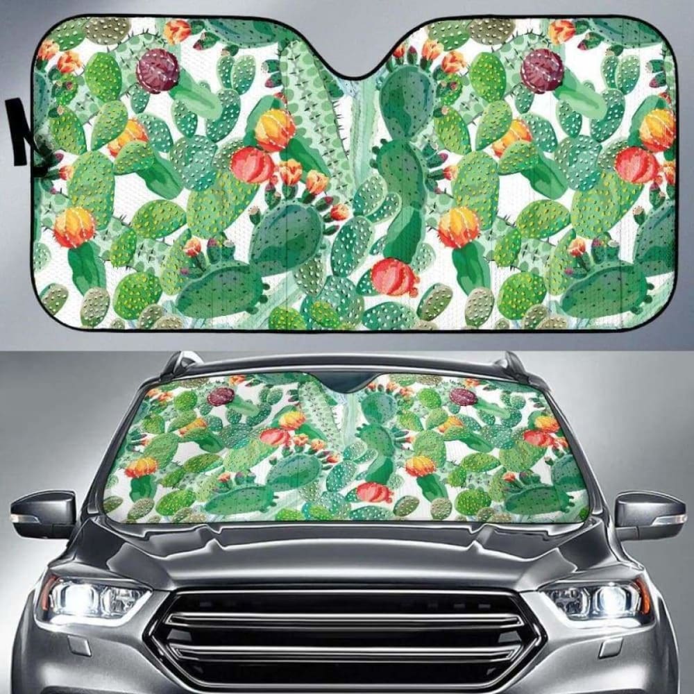 Cactus Design Pattern Copy Car Auto Sun Shades 085424 - YourCarButBetter