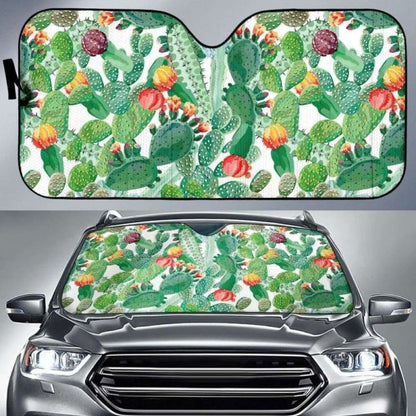 Cactus Design Pattern Copy Car Auto Sun Shades 085424 - YourCarButBetter