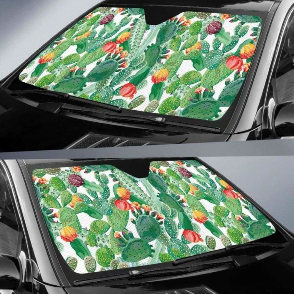 Cactus Design Pattern Copy Car Auto Sun Shades 085424 - YourCarButBetter